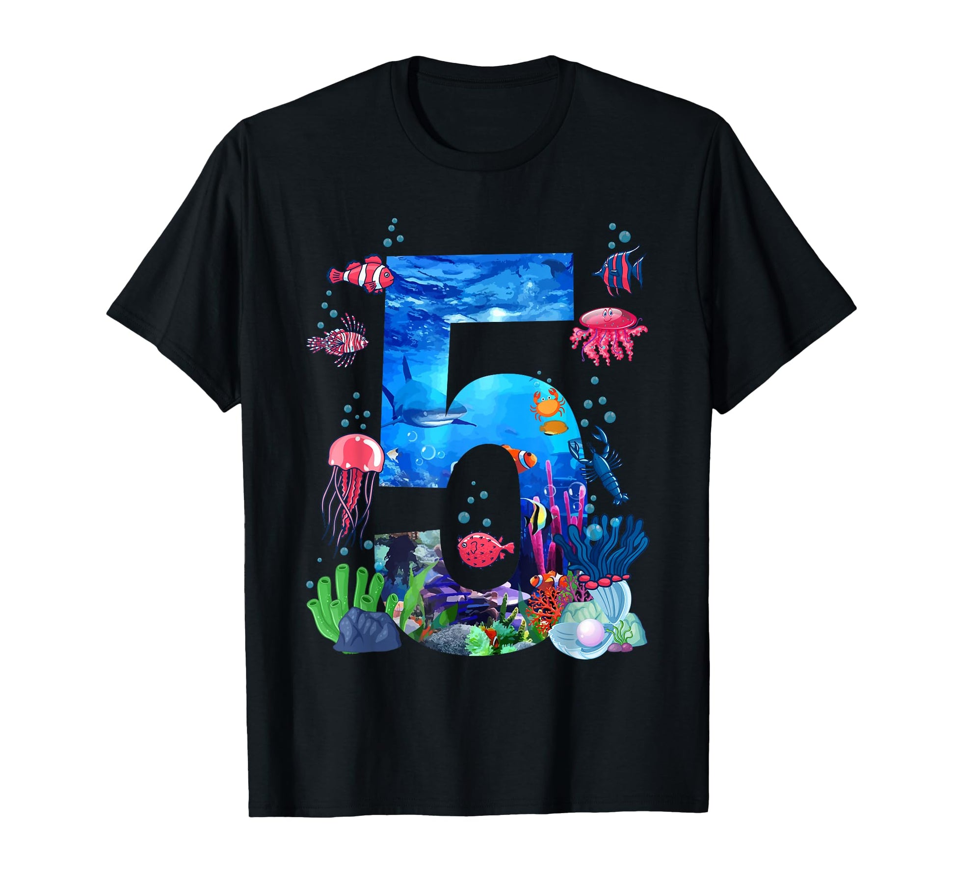 5Th Birthday Party Ocean 5 Year Old T-Shirt - Novelty Apparel Men Women - T-Shirt, Sweatshirt, Hoodie
