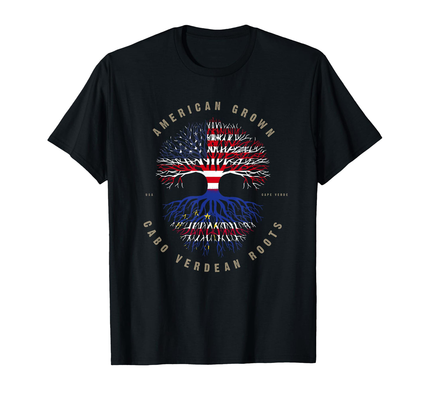 American Grown Cabo Verdean Roots Cape T-Shirt - Graphic Print for Adults - T-Shirt, Sweatshirt, Hoodie