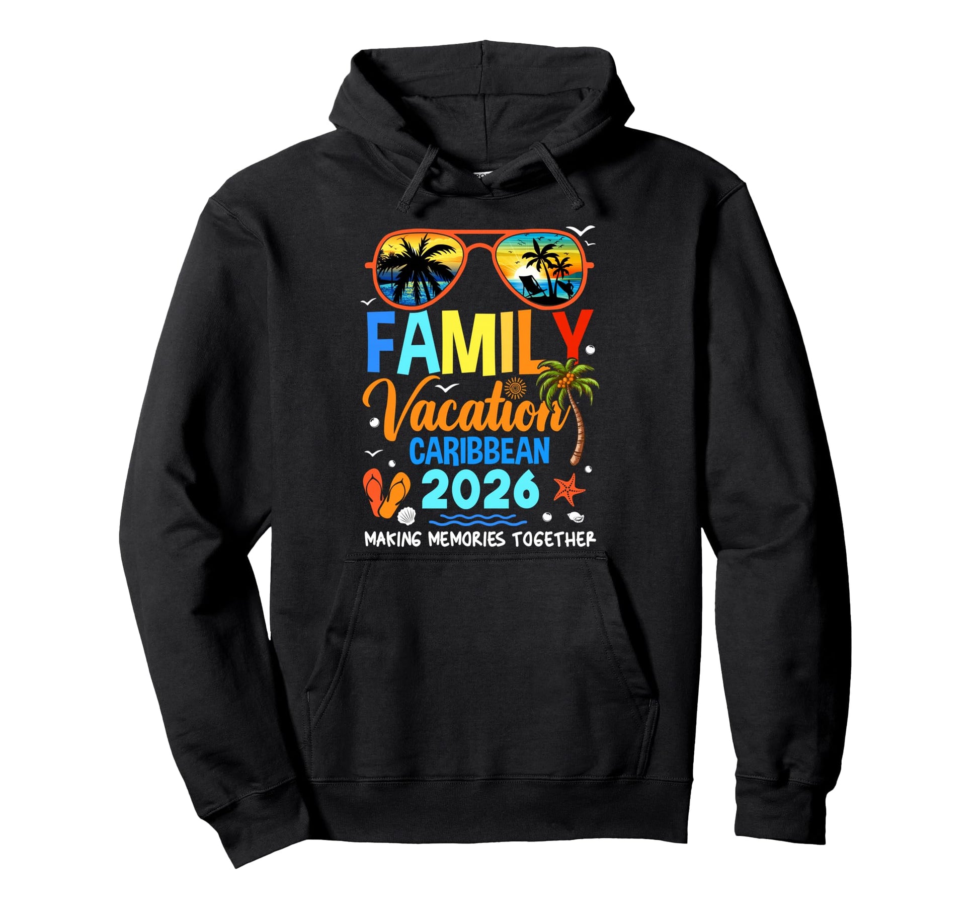 Family Vacation Caribbean 2026 Family Hoodie - Custom Art Print for Adults - T-Shirt, Sweatshirt, Hoodie