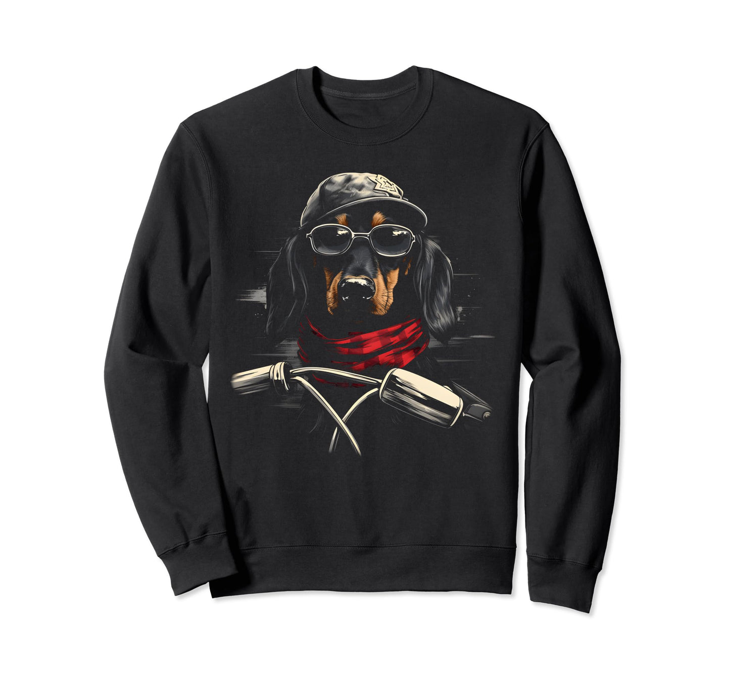 Motorcycle Dad Biker Dog Funny Sweatshirt - Fun Novelty Design for Adults - T-Shirt, Sweatshirt, Hoodie