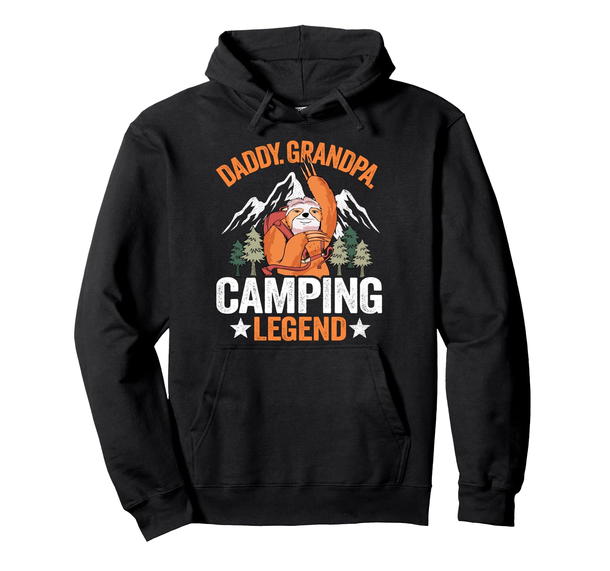 Daddy Grandpa Camping Legend Sloth Rv Hoodie - Custom Art Print Unisex - T-Shirt, Sweatshirt, Hoodie