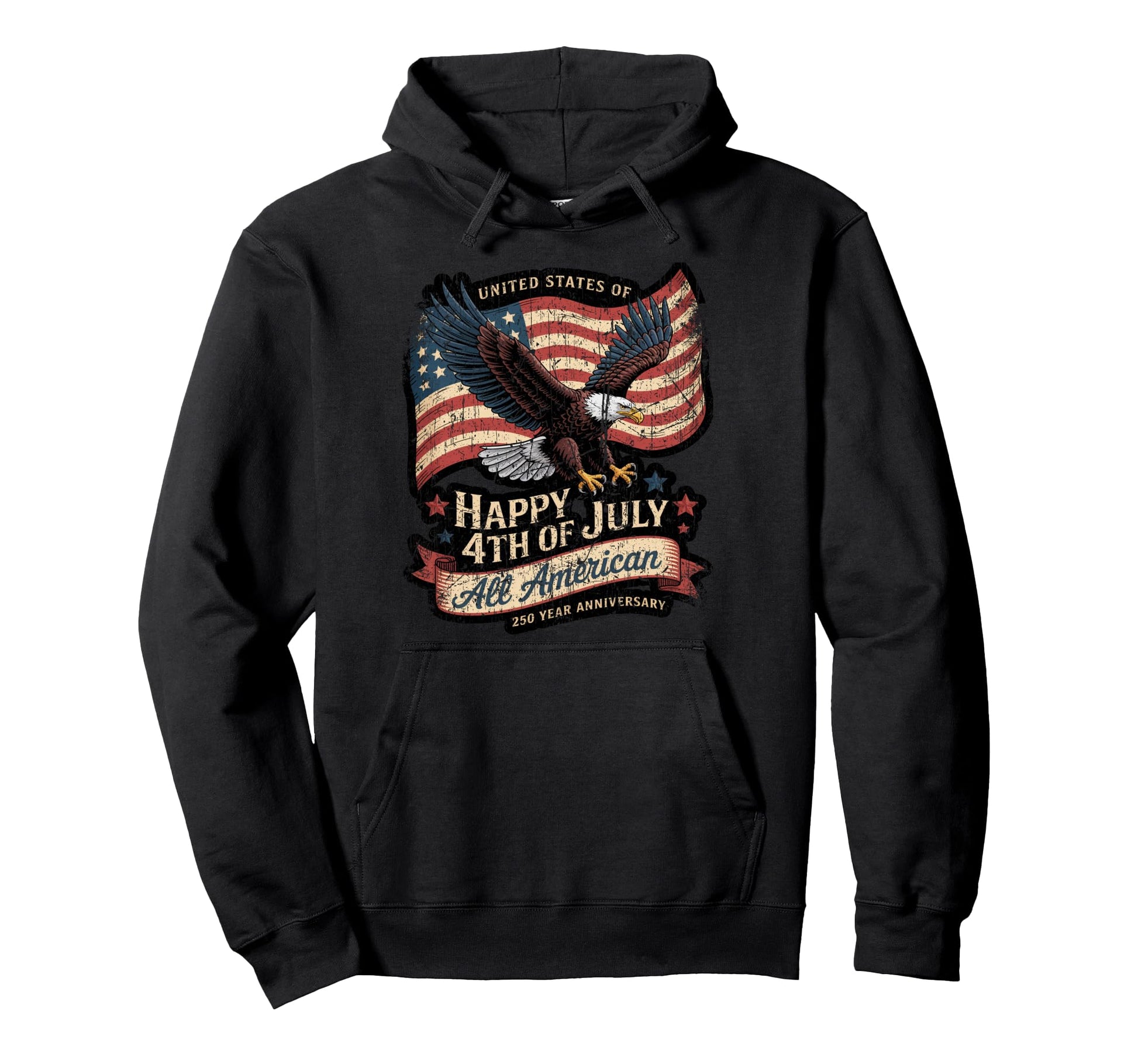 American Flag Hoodie - Custom Art Print Men Women - T-Shirt, Sweatshirt, Hoodie