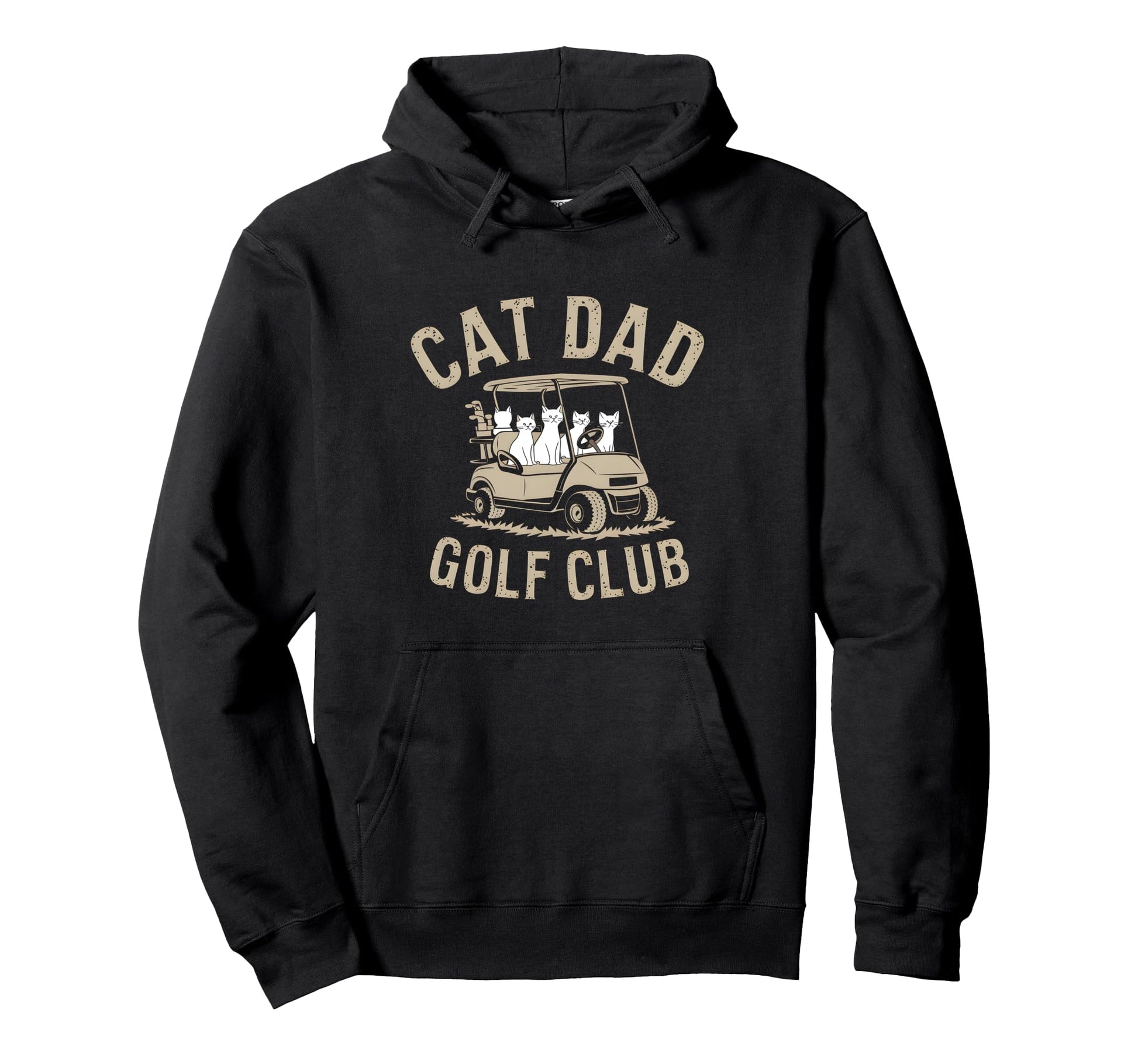 Cat Dad Golf Club Golfing Cats Hoodie - Fun Novelty Design for Adults - T-Shirt, Sweatshirt, Hoodie