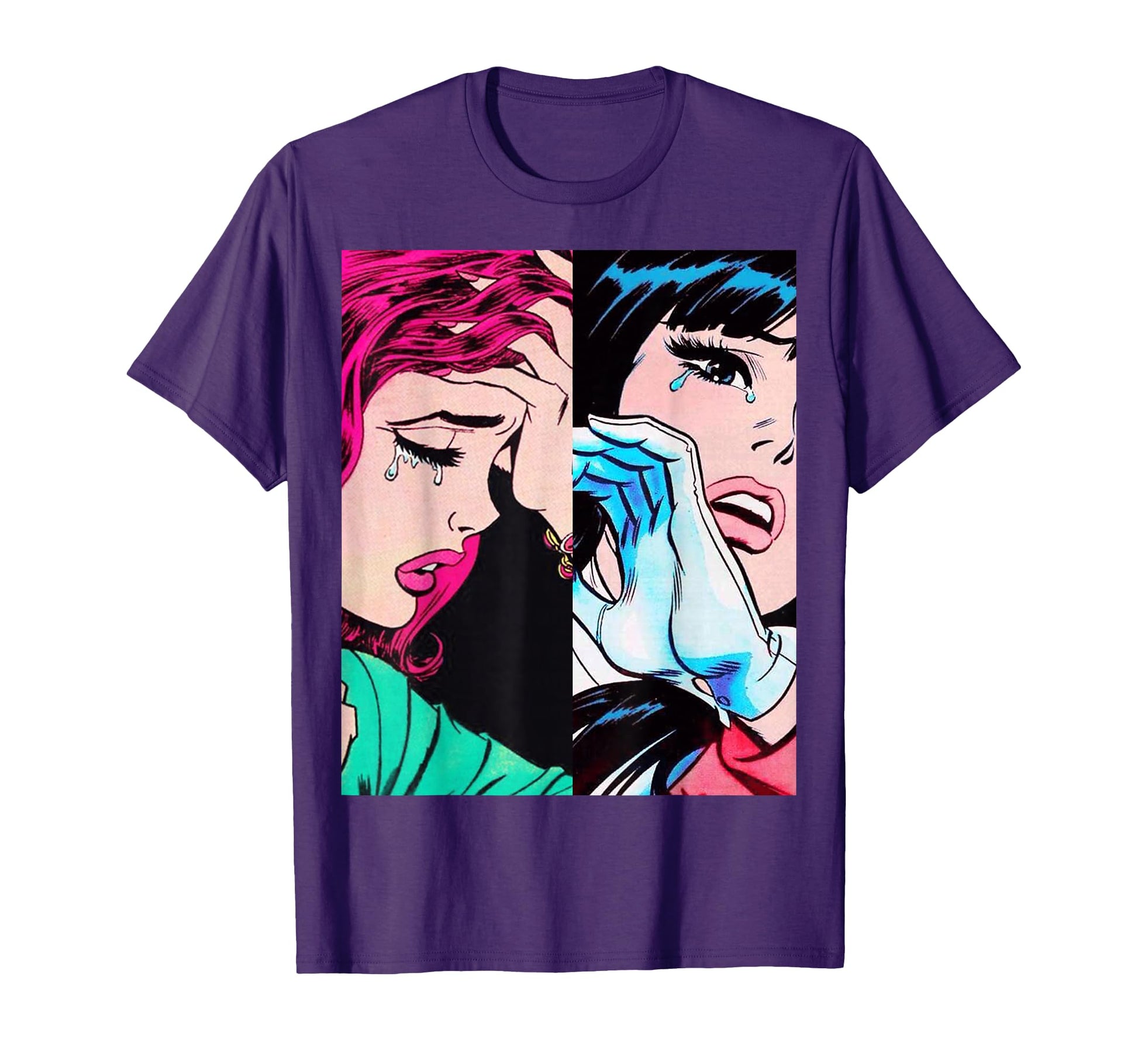 Pop Art Double Crying Vixens T-Shirt - Minimalist Print Men Women - T-Shirt, Sweatshirt, Hoodie