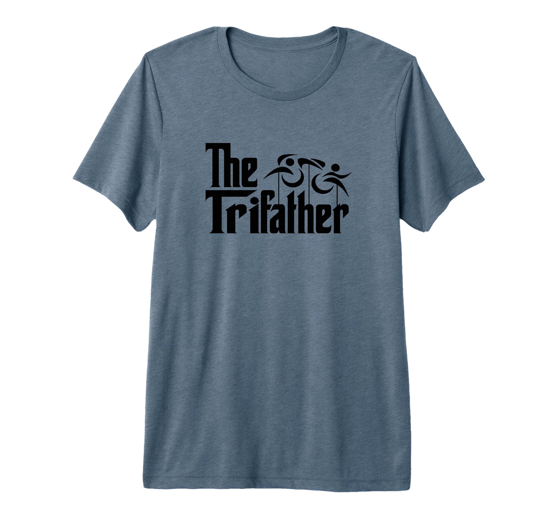 Trifather Triathlon Support Dad Crew T-Shirt - Minimalist Print for Adults - T-Shirt, Sweatshirt, Hoodie
