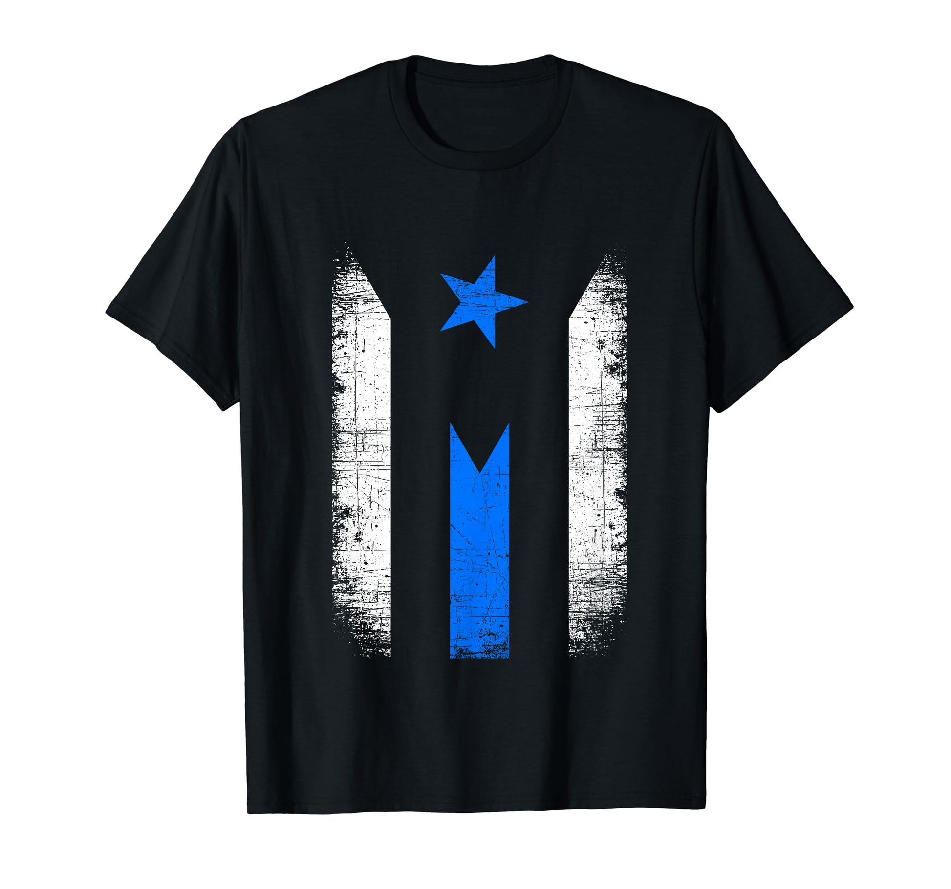 Back Blue Line Puerto Rico Flag Police T-Shirt - Minimalist Print Unisex - T-Shirt, Sweatshirt, Hoodie