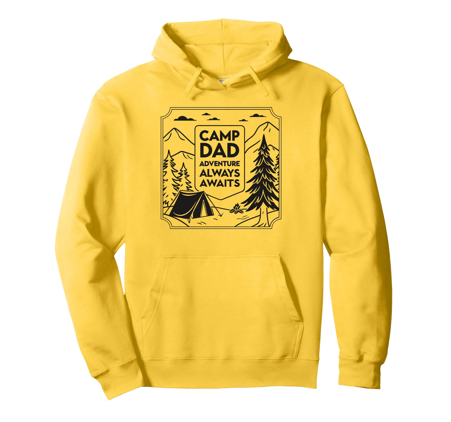 Camp Dad Adventure Awaits Fathers Hoodie - Fun Novelty Design Men Women - T-Shirt, Sweatshirt, Hoodie
