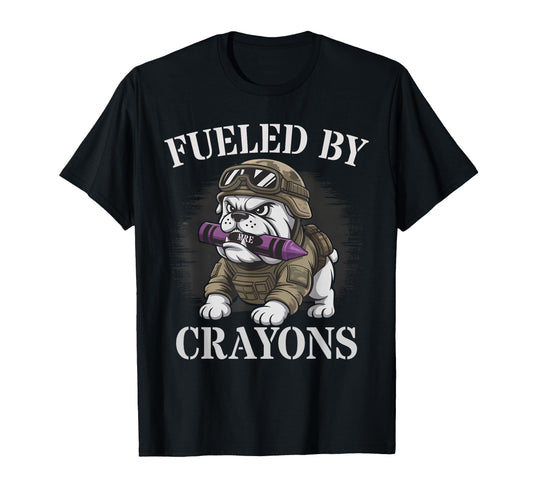 Bulldog Fueled Crayons Son Dad Military T-Shirt - Graphic Print Men Women - T-Shirt, Sweatshirt, Hoodie