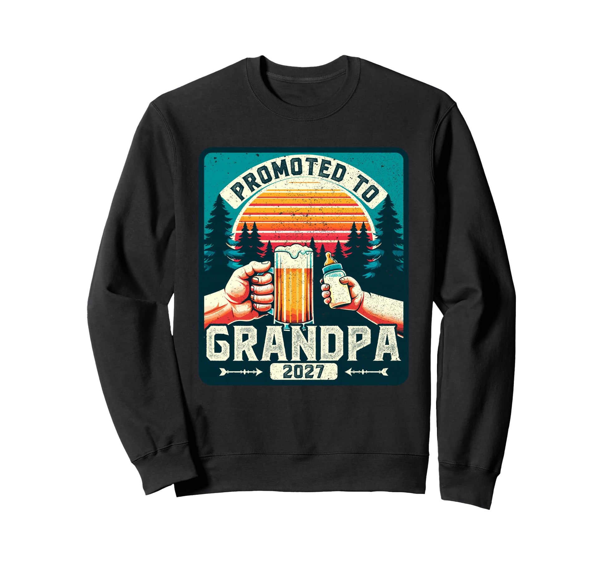 Promoted To Grandpa 2027 Soon To Sweatshirt - Fun Novelty Design Men Women - T-Shirt, Sweatshirt, Hoodie