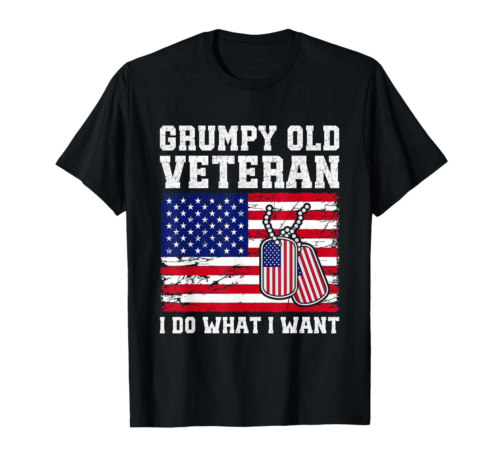 Grumpy Old Vet I Do What I Want Usa Flag T-Shirt - Trendy Graphic Unisex - T-Shirt, Sweatshirt, Hoodie