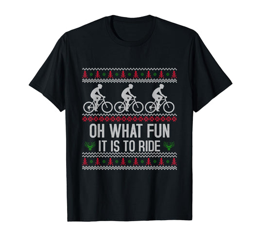 Bike Bicycle Mountain Bike Santa Claus T-Shirt - Unique Graphic Unisex - T-Shirt, Sweatshirt, Hoodie