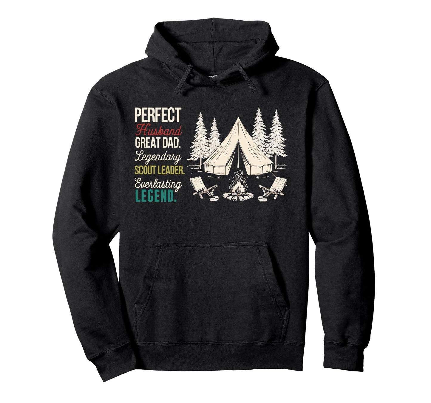 Scout Leader Dad Scouting Campfire Hoodie - Trendy Graphic for Adults - T-Shirt, Sweatshirt, Hoodie