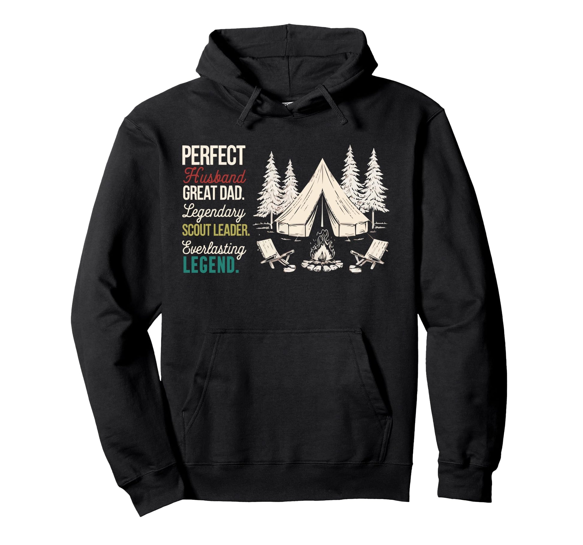 Scout Leader Dad Scouting Campfire Hoodie - Trendy Graphic for Adults - T-Shirt, Sweatshirt, Hoodie
