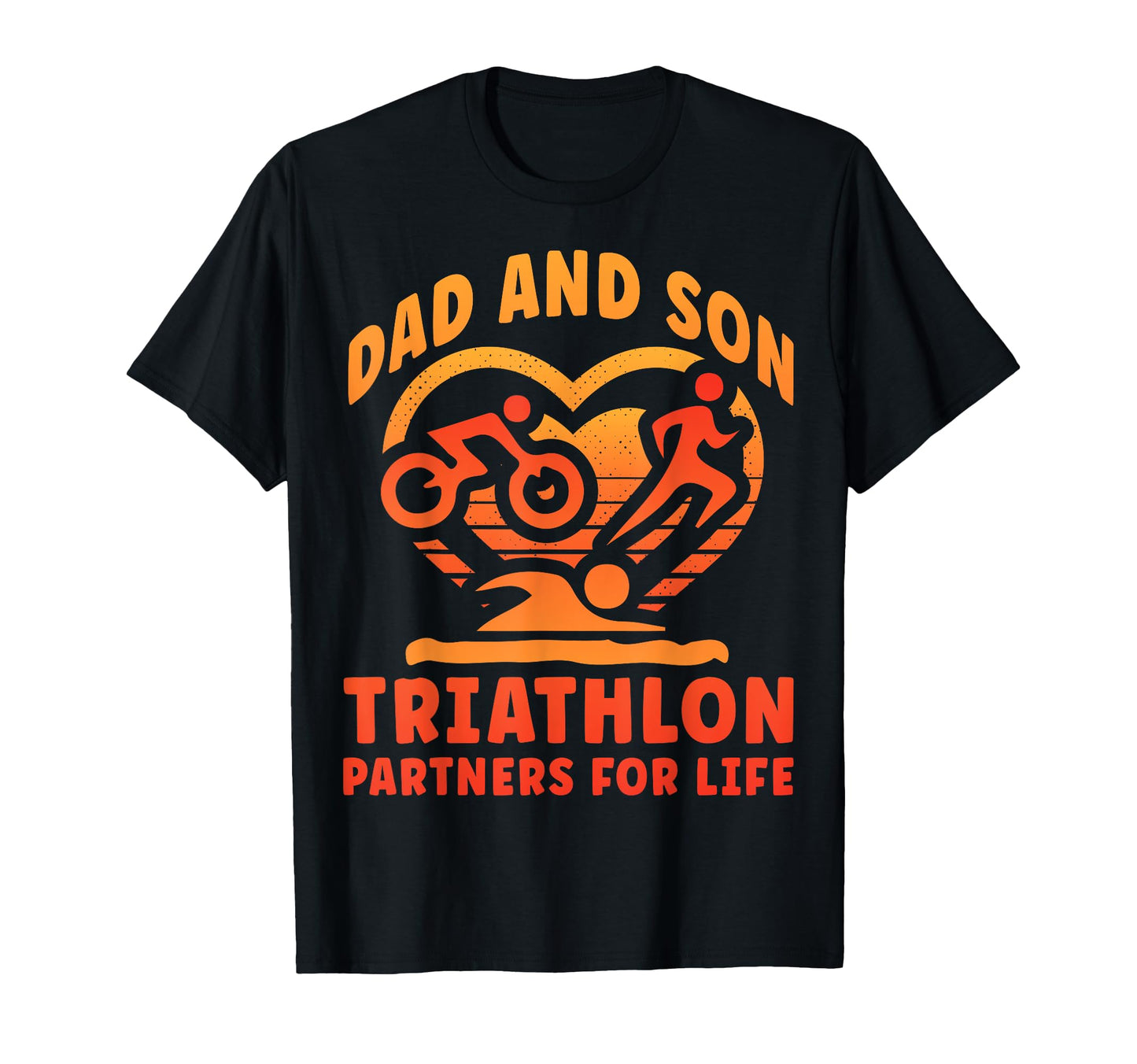 Dad And Son Triathlon Partners T-Shirt - Fun Novelty Design for Adults - T-Shirt, Sweatshirt, Hoodie