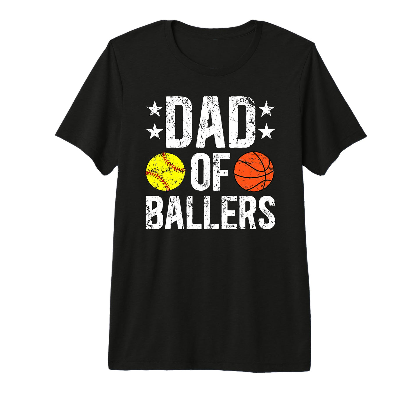 Mens Dad Ballers Softball Basketball T-Shirt - Minimalist Print Men Women - T-Shirt, Sweatshirt, Hoodie