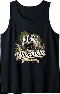 Wisconsin American Badger Wildlife Tank Top Unisex T-shirt, Sweatshirt, Hoodie, Long Sleeve Tee - T-Shirt, Sweatshirt, Hoodie