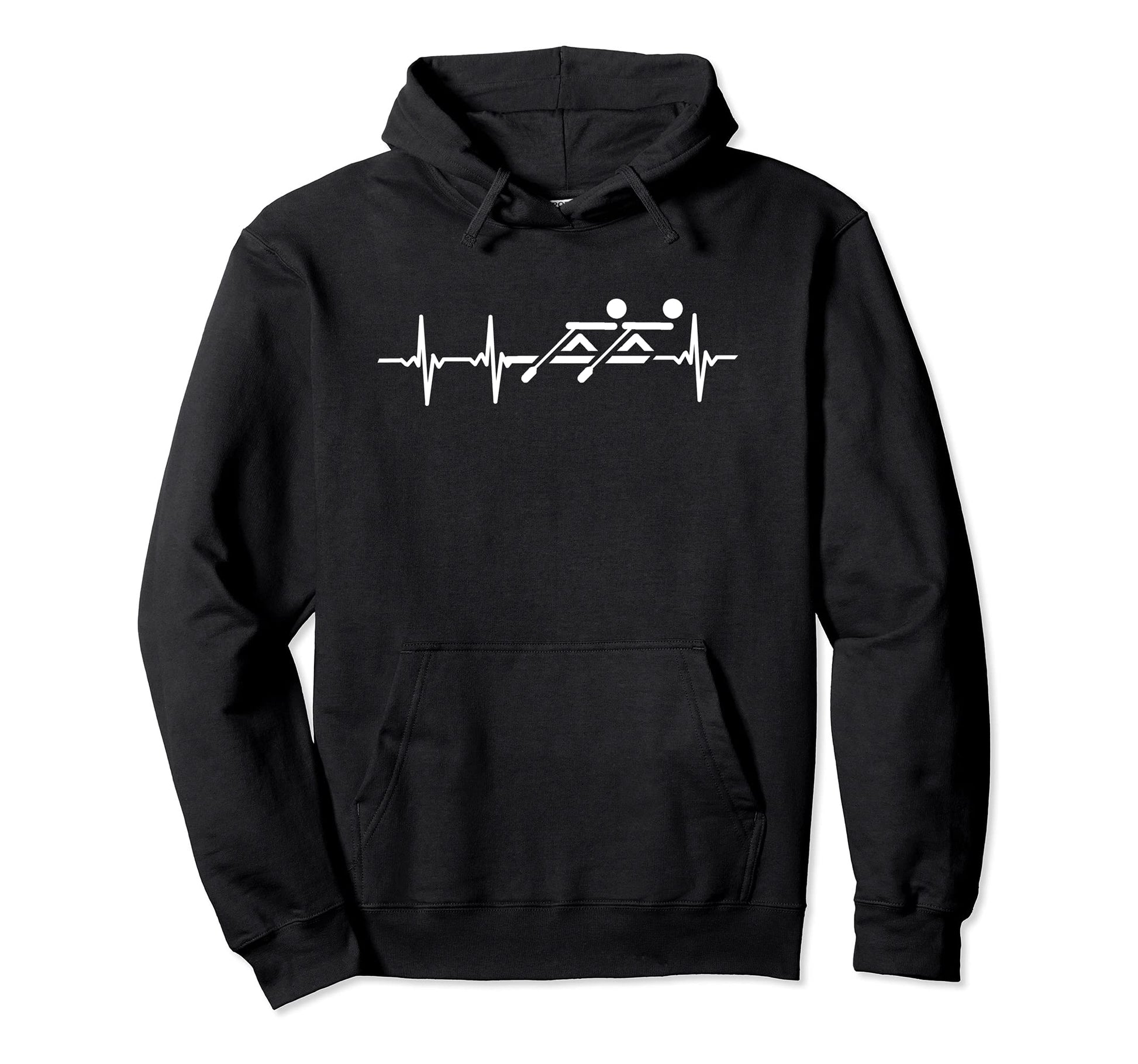Funny Rowing Crew Heartbeat Oar Rower Hoodie - Custom Art Print for Adults - T-Shirt, Sweatshirt, Hoodie
