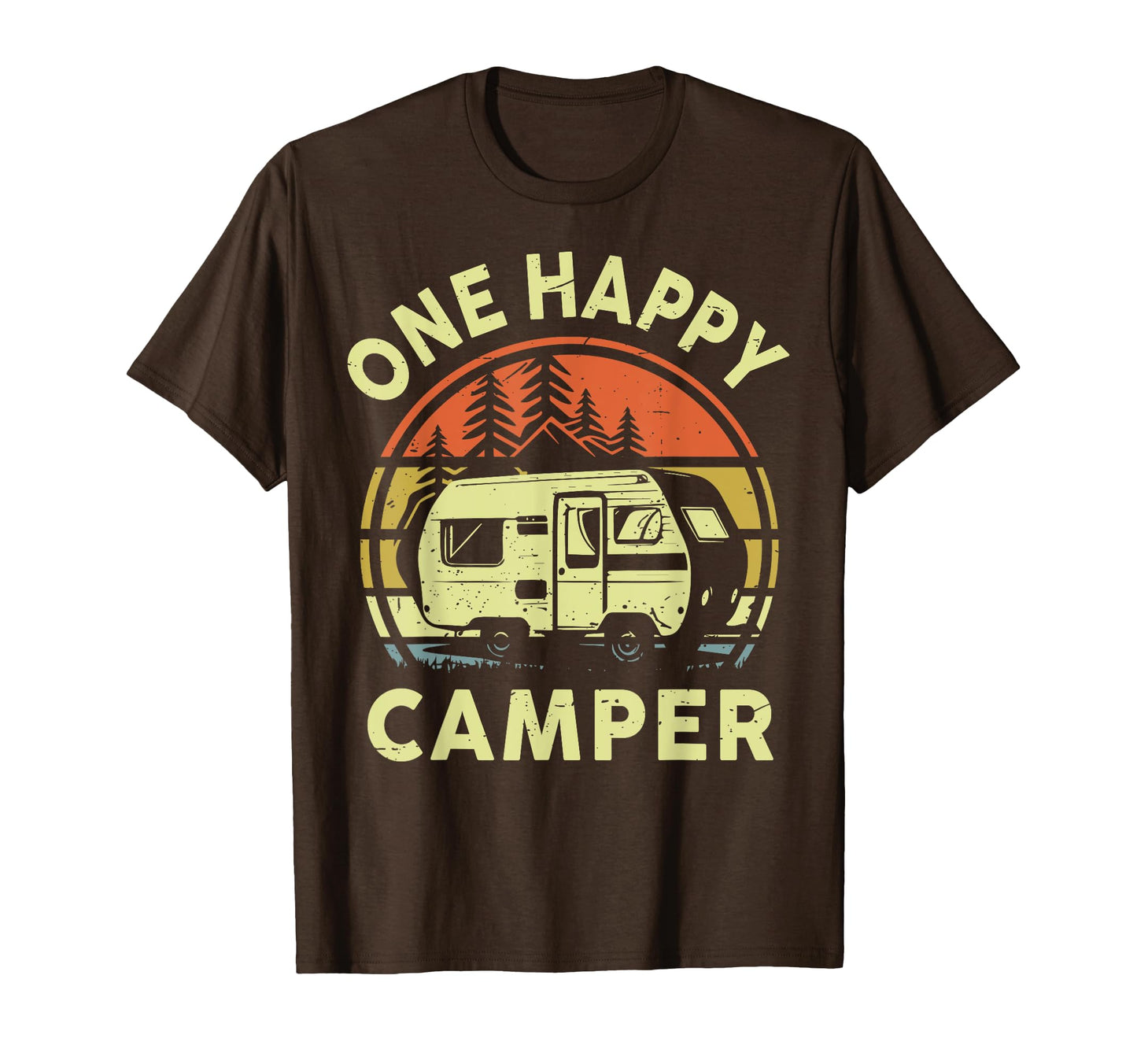 One Happy Camper Birthday Gift Funny Rv T-Shirt - Custom Art Print Unisex - T-Shirt, Sweatshirt, Hoodie