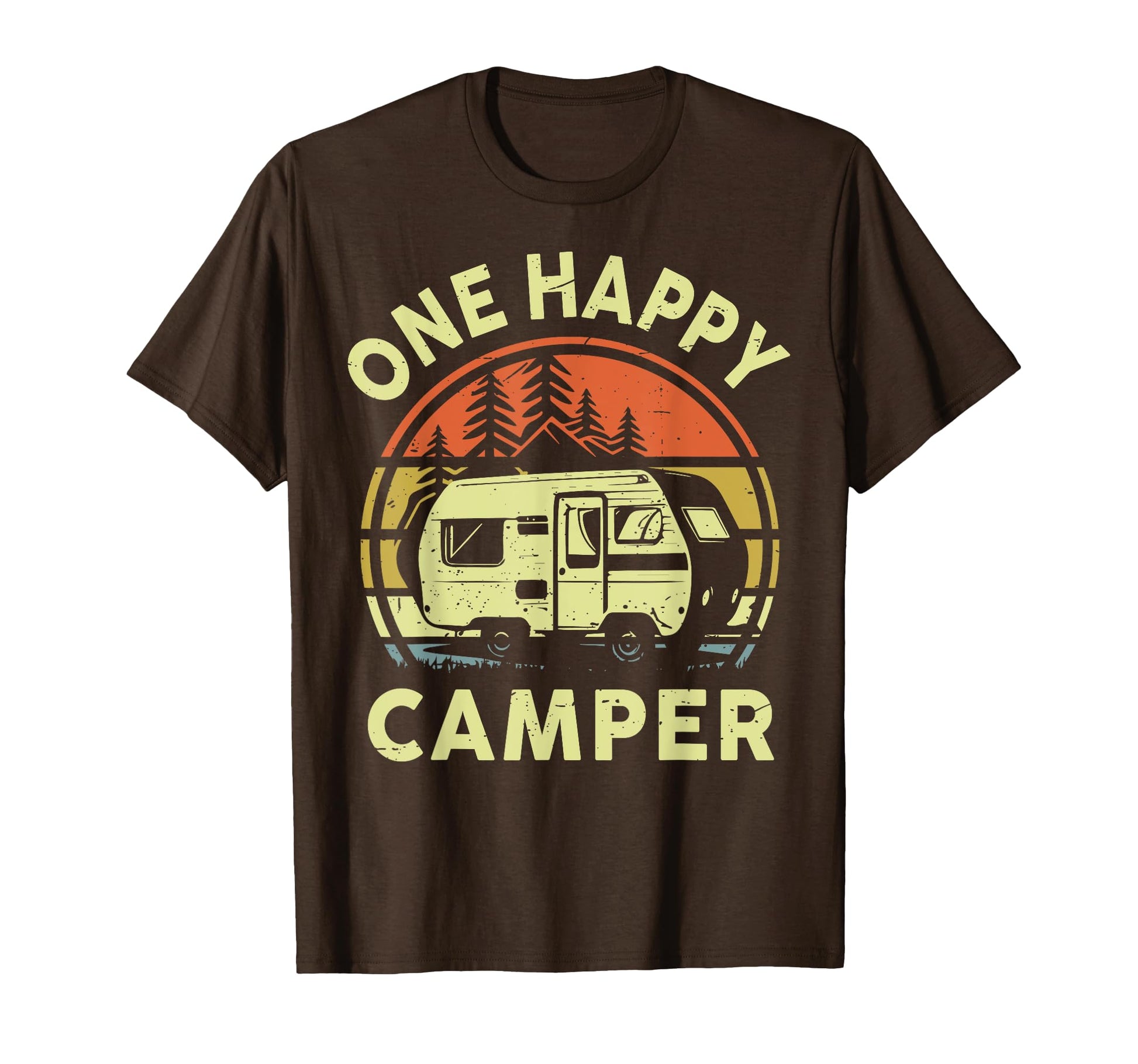 One Happy Camper Birthday Gift Funny Rv T-Shirt - Custom Art Print Unisex - T-Shirt, Sweatshirt, Hoodie