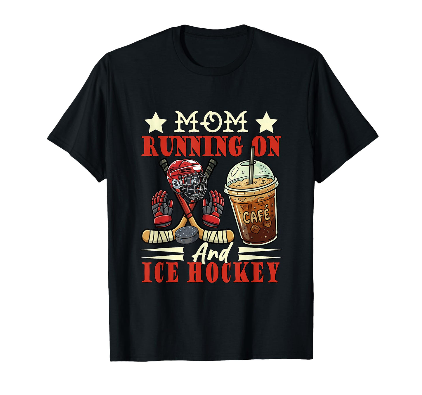 Mom Running Ice Hockey Mothers Day T-Shirt - Fun Novelty Design for Adults - T-Shirt, Sweatshirt, Hoodie