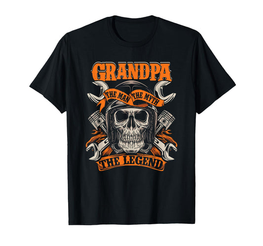 Biker Grandpa Myth Legend Motorcycle T-Shirt - Fun Novelty Design Men Women - T-Shirt, Sweatshirt, Hoodie