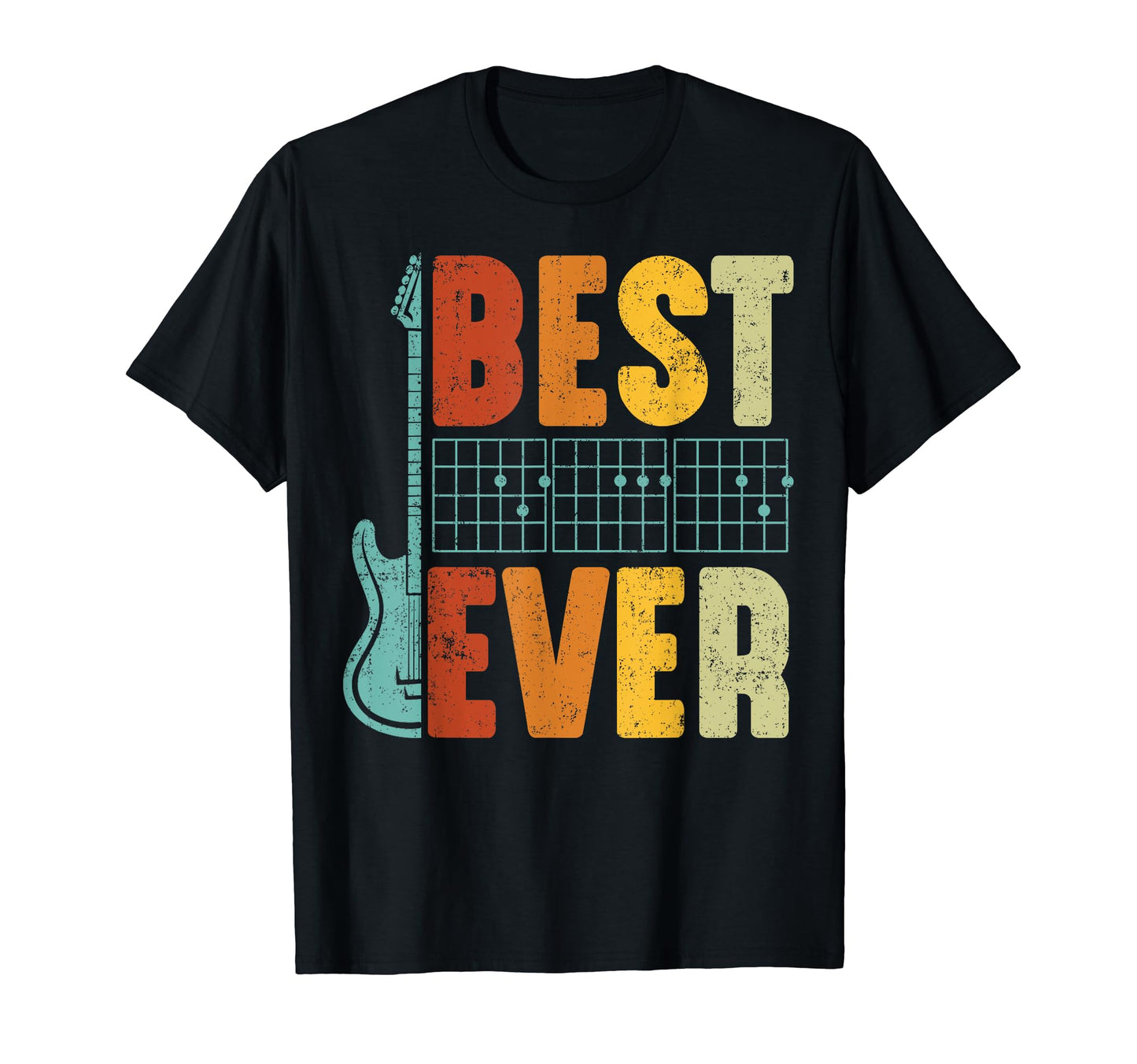 Best Dad Ever Guitar Chord D D Musician T-Shirt - Unique Graphic Men Women - T-Shirt, Sweatshirt, Hoodie