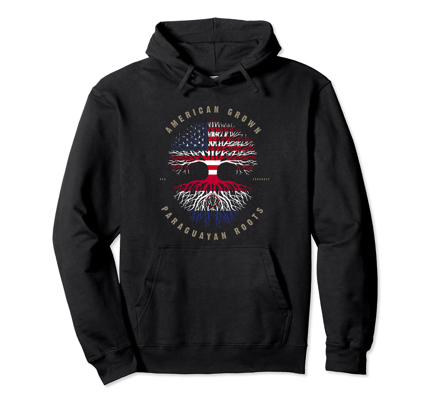 American Grown Paraguayan Roots Hoodie - Unique Graphic for Adults - T-Shirt, Sweatshirt, Hoodie