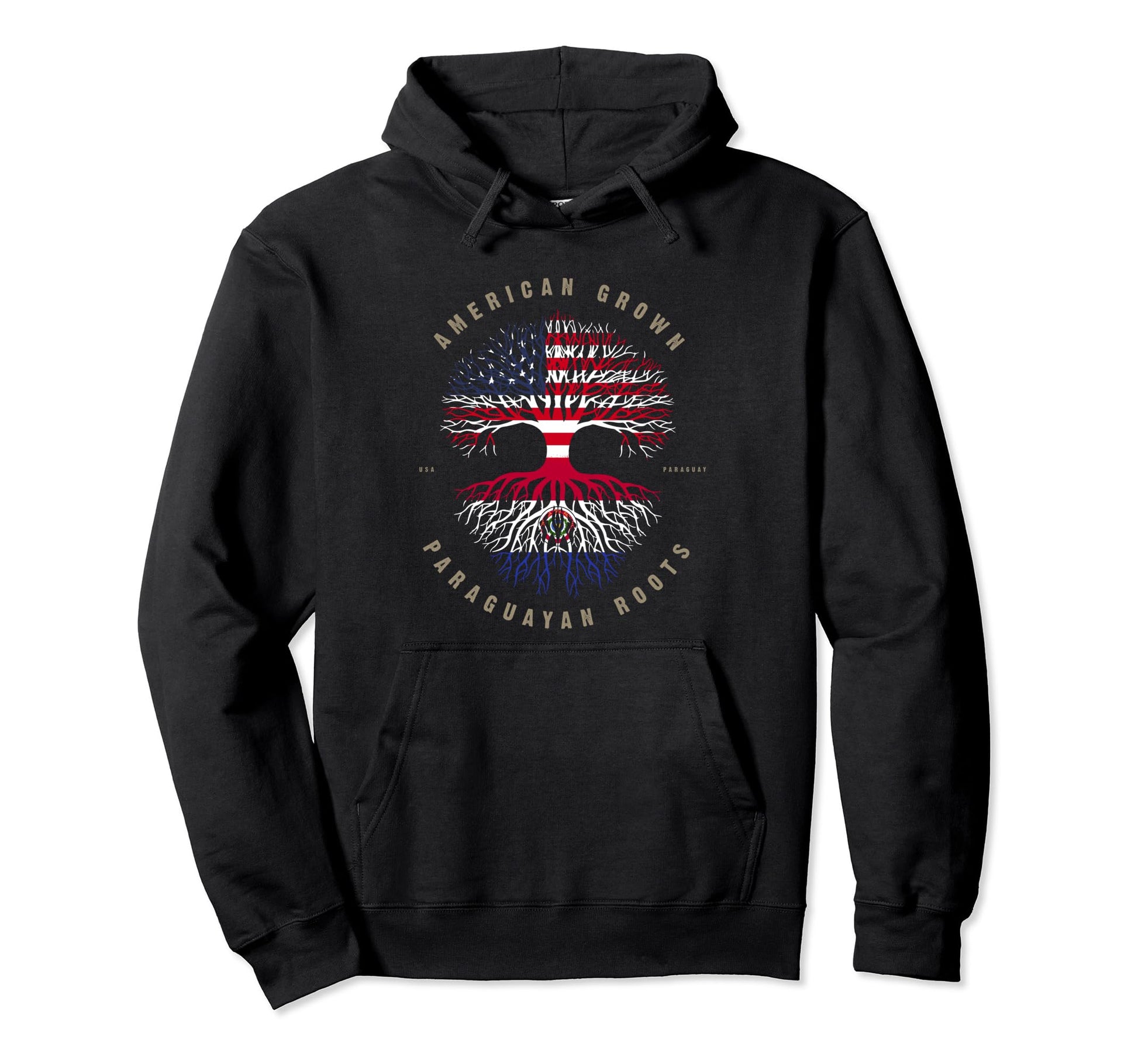 American Grown Paraguayan Roots Hoodie - Unique Graphic for Adults - T-Shirt, Sweatshirt, Hoodie