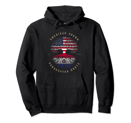 American Grown Paraguayan Roots Hoodie - Unique Graphic for Adults - T-Shirt, Sweatshirt, Hoodie