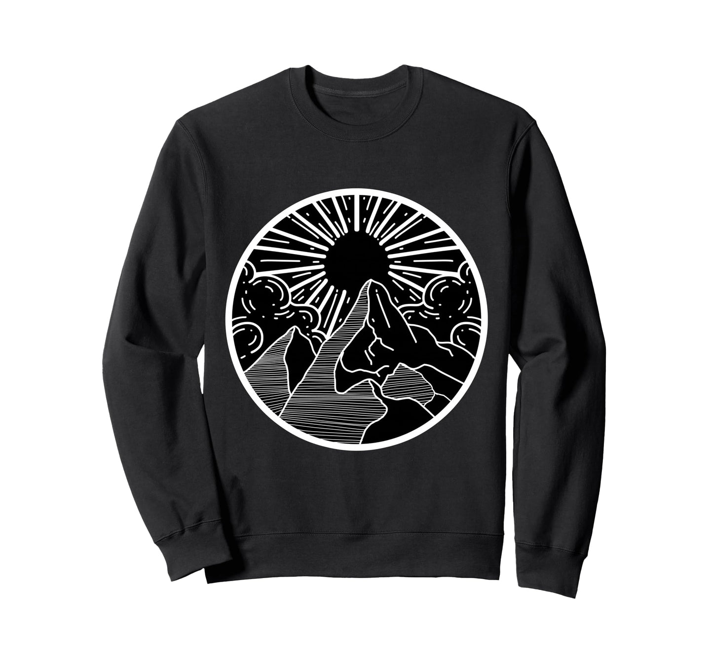 Rocky Mountains Minimalist Outdoor Sweatshirt - Graphic Print Men Women - T-Shirt, Sweatshirt, Hoodie