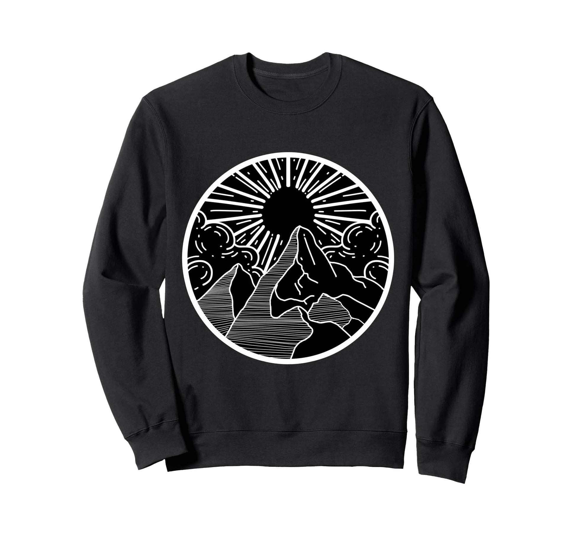 Rocky Mountains Minimalist Outdoor Sweatshirt - Graphic Print Men Women - T-Shirt, Sweatshirt, Hoodie