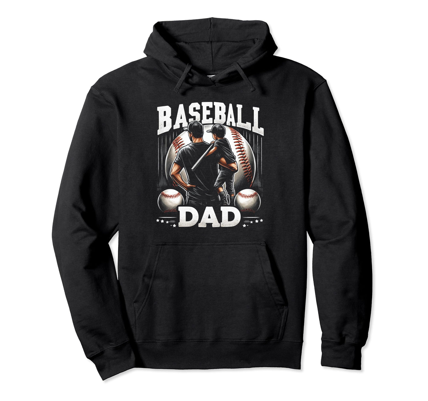 Baseball Dad Fathers Day Hoodie - Unique Graphic Men Women - T-Shirt, Sweatshirt, Hoodie