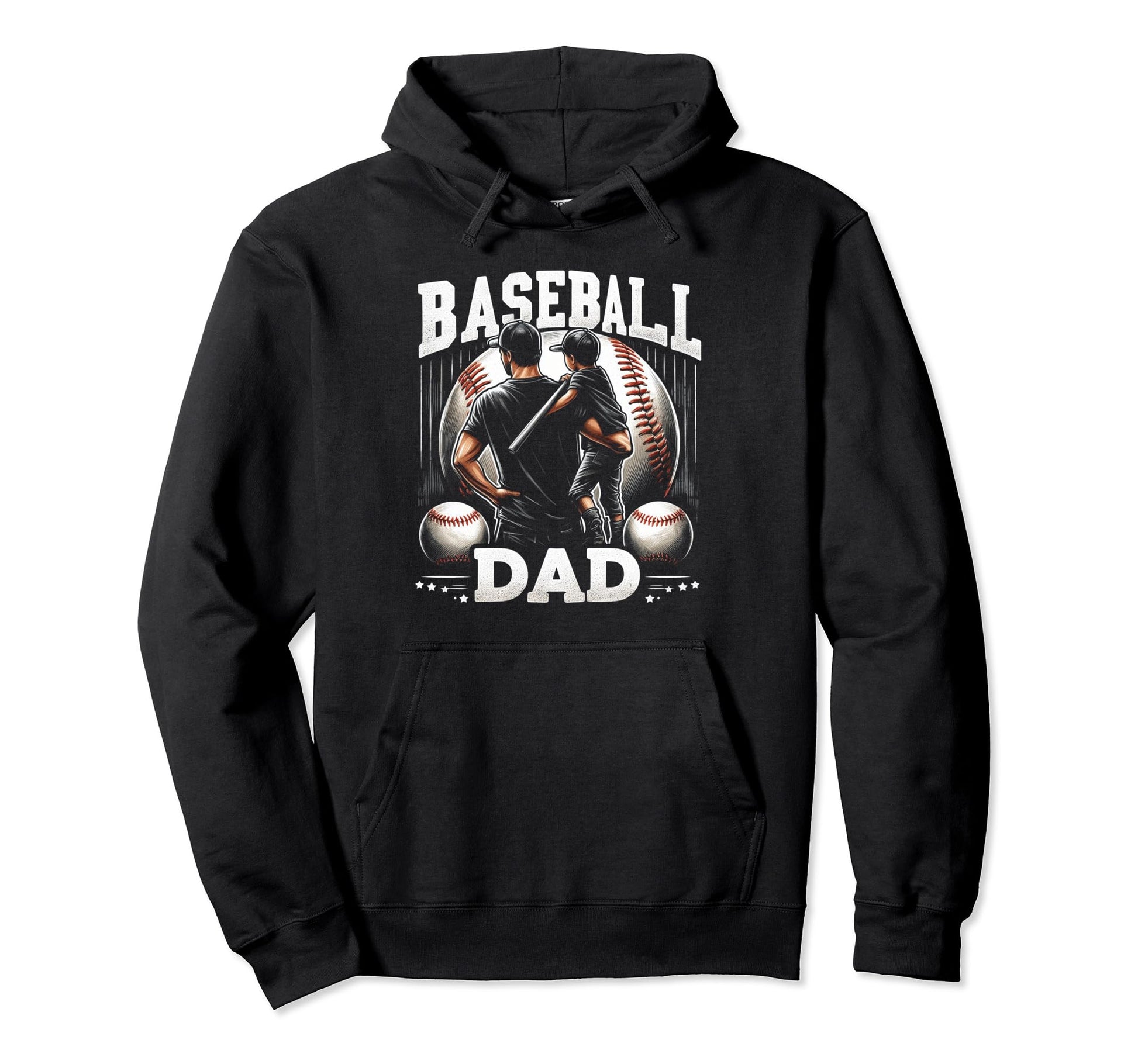 Baseball Dad Fathers Day Hoodie - Unique Graphic Men Women - T-Shirt, Sweatshirt, Hoodie