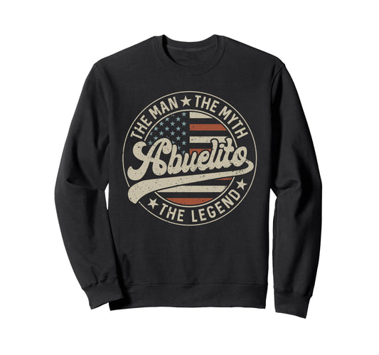 Abuelito Myth Legend Us Flag Sweatshirt - Custom Art Print for Adults - T-Shirt, Sweatshirt, Hoodie