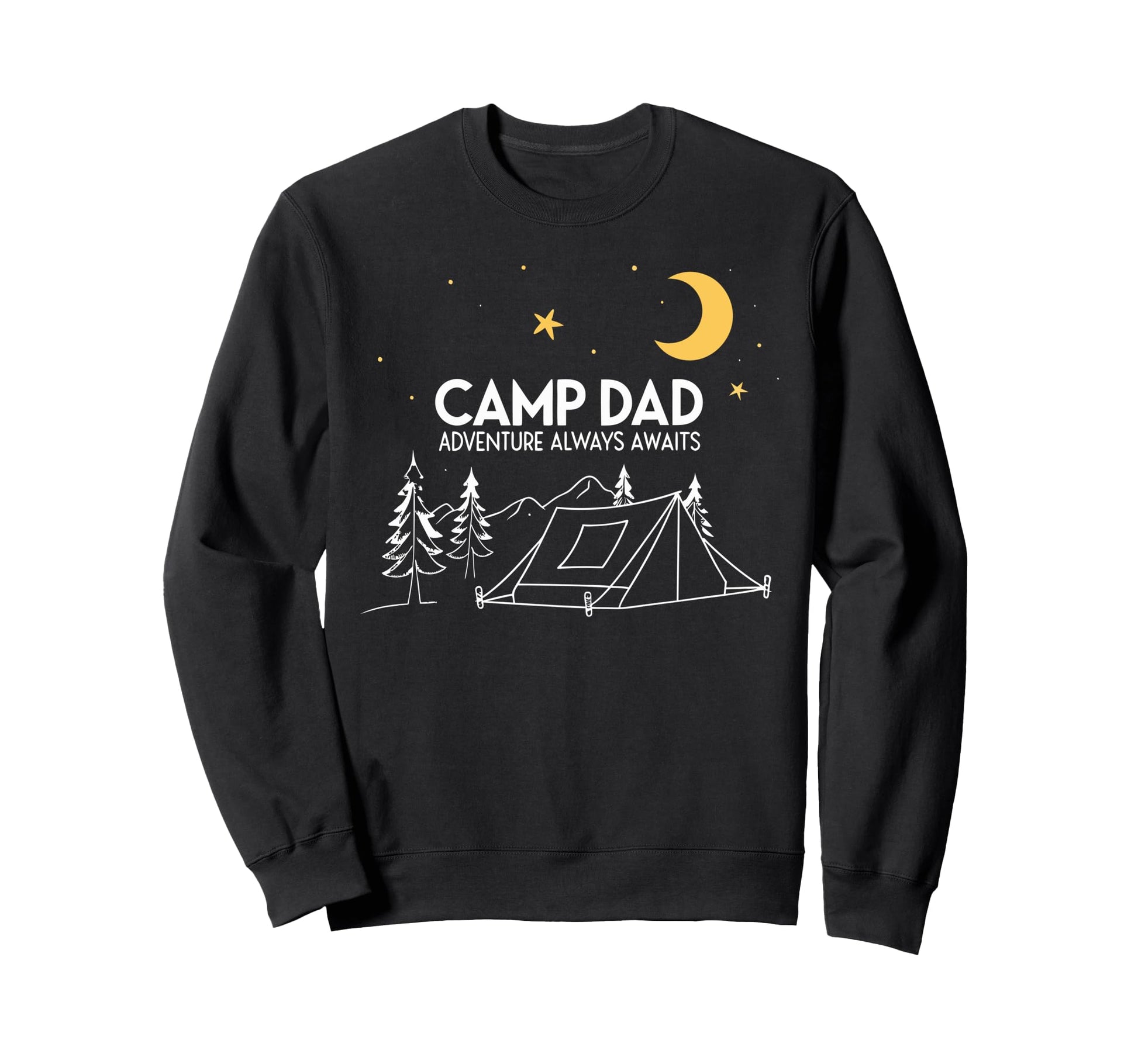 Camp Dad Adventure Awaits Fathers Sweatshirt - Trendy Graphic for Adults - T-Shirt, Sweatshirt, Hoodie