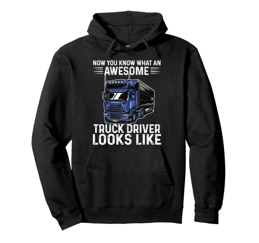 Awesome Truck Driver Dad Trucking Cdl Hoodie - Graphic Print for Adults - T-Shirt, Sweatshirt, Hoodie