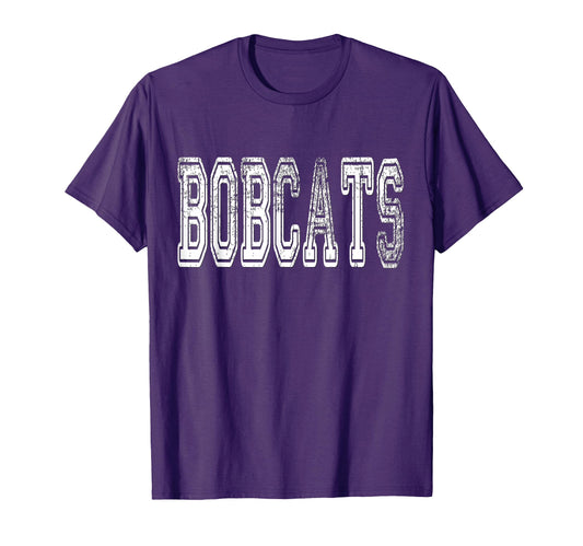 Bobcats Mascot Distressed School T-Shirt - Streetwear Style Men Women - T-Shirt, Sweatshirt, Hoodie