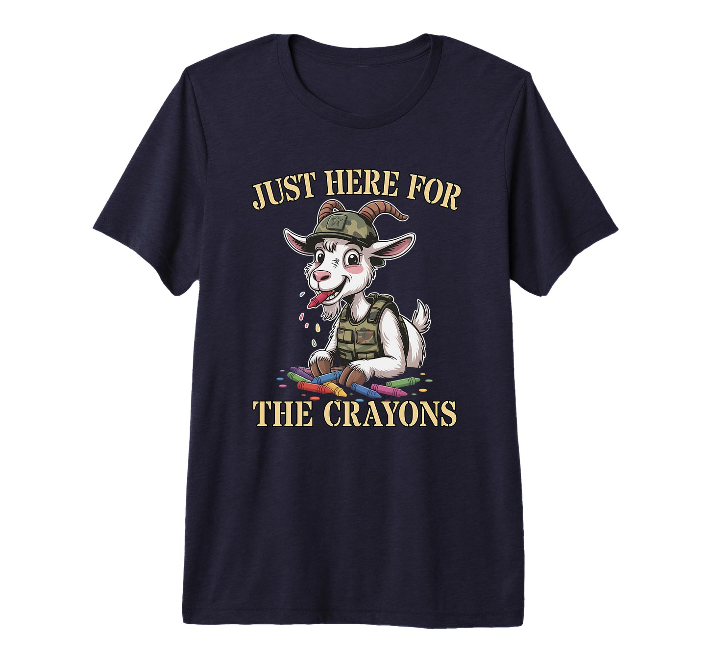 Funny Im Just Here Crayons Goat Son T-Shirt - Trendy Graphic for Adults - T-Shirt, Sweatshirt, Hoodie