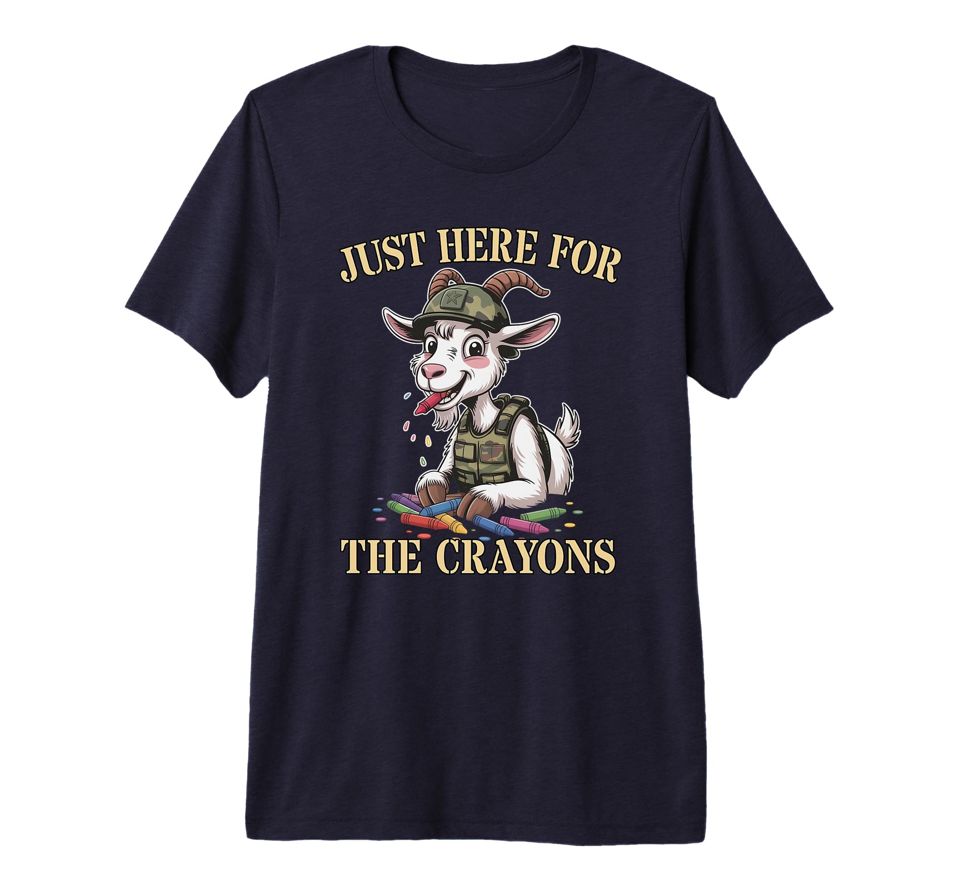 Funny Im Just Here Crayons Goat Son T-Shirt - Trendy Graphic for Adults - T-Shirt, Sweatshirt, Hoodie
