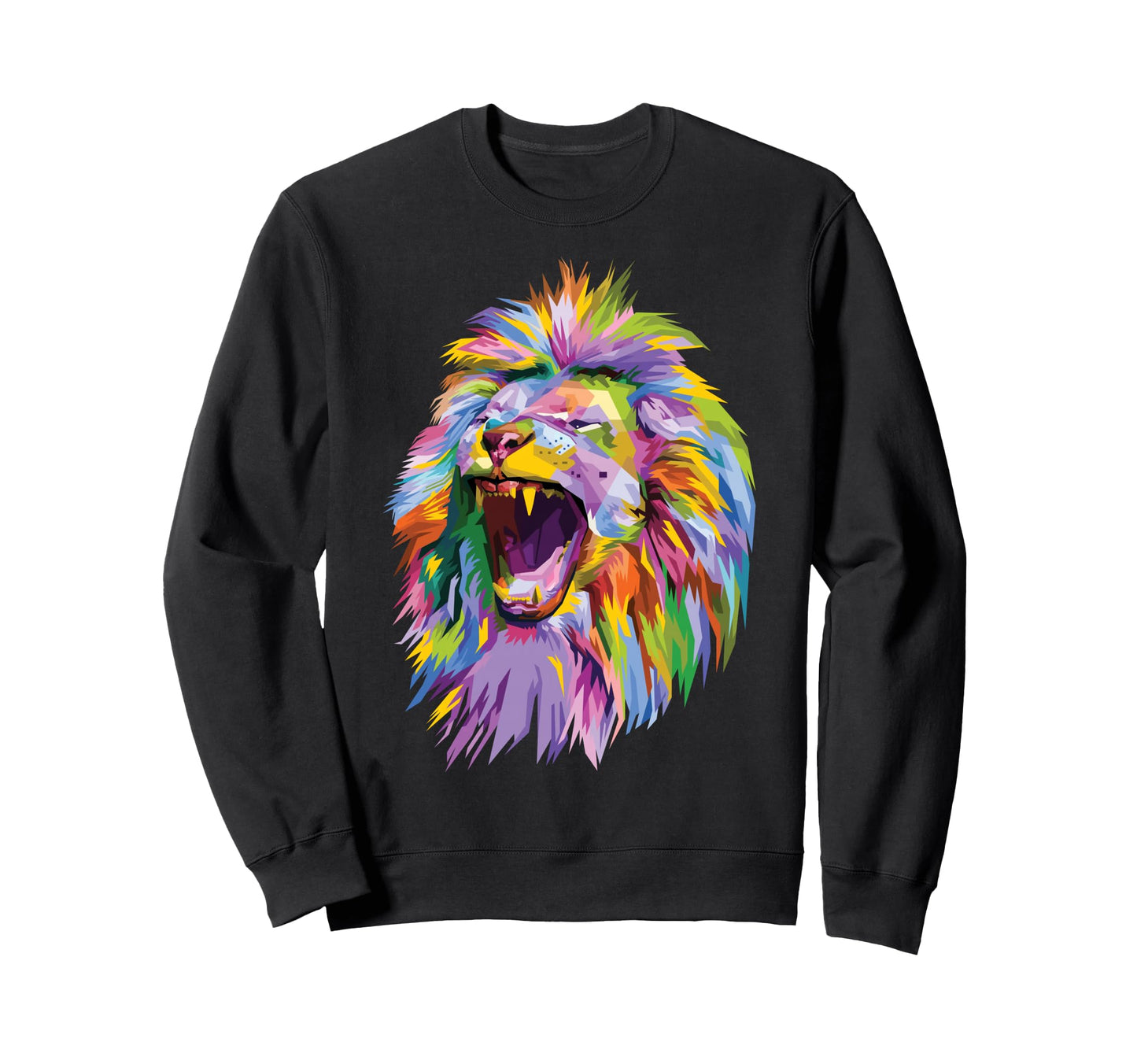 Colorful Lion Head Pop Art Lover Sweatshirt - Novelty Apparel Men Women - T-Shirt, Sweatshirt, Hoodie