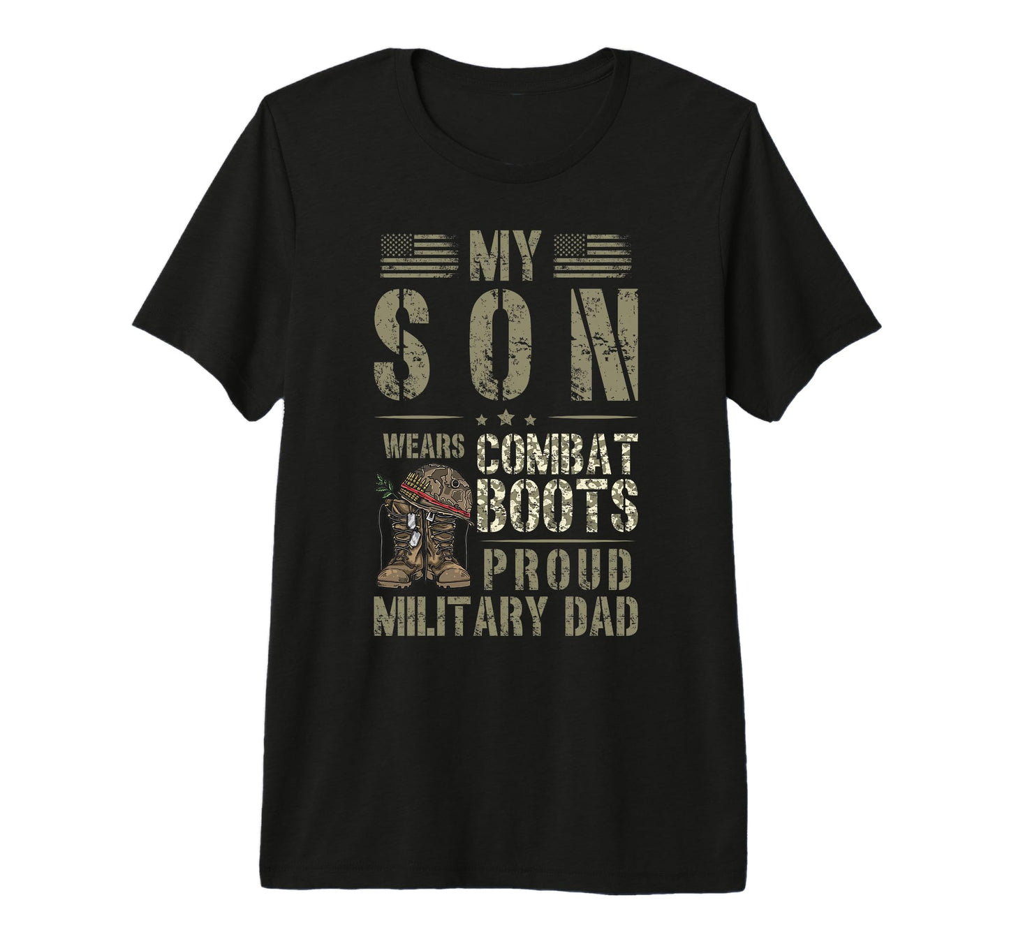 Mens Proud Military Dad Military T-Shirt - Custom Art Print for Adults - T-Shirt, Sweatshirt, Hoodie
