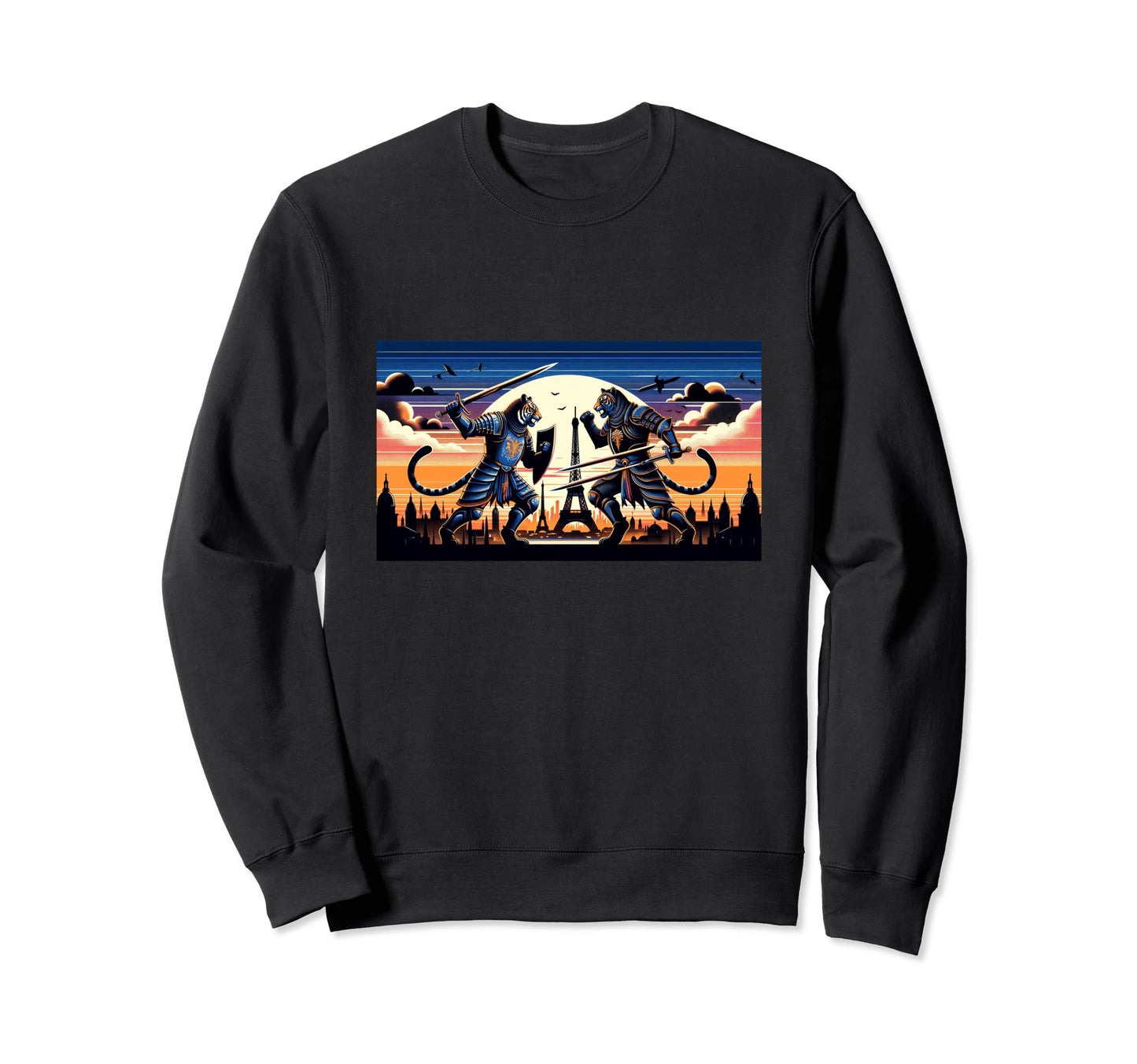 Japanese Fighters Tigers Battling Sweatshirt - Custom Art Print for Adults - T-Shirt, Sweatshirt, Hoodie