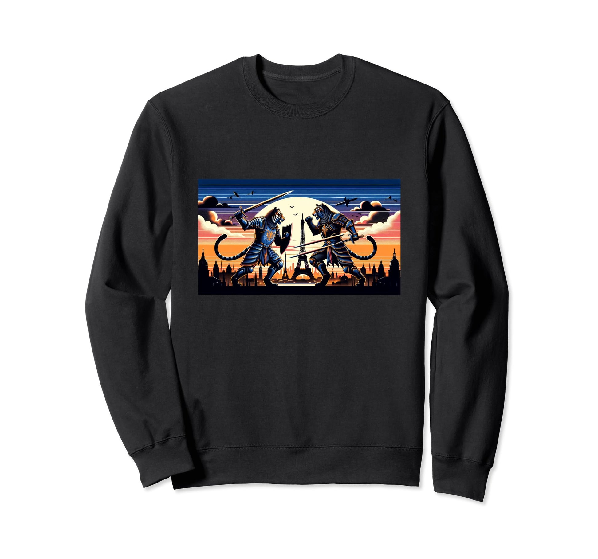 Japanese Fighters Tigers Battling Sweatshirt - Custom Art Print for Adults - T-Shirt, Sweatshirt, Hoodie
