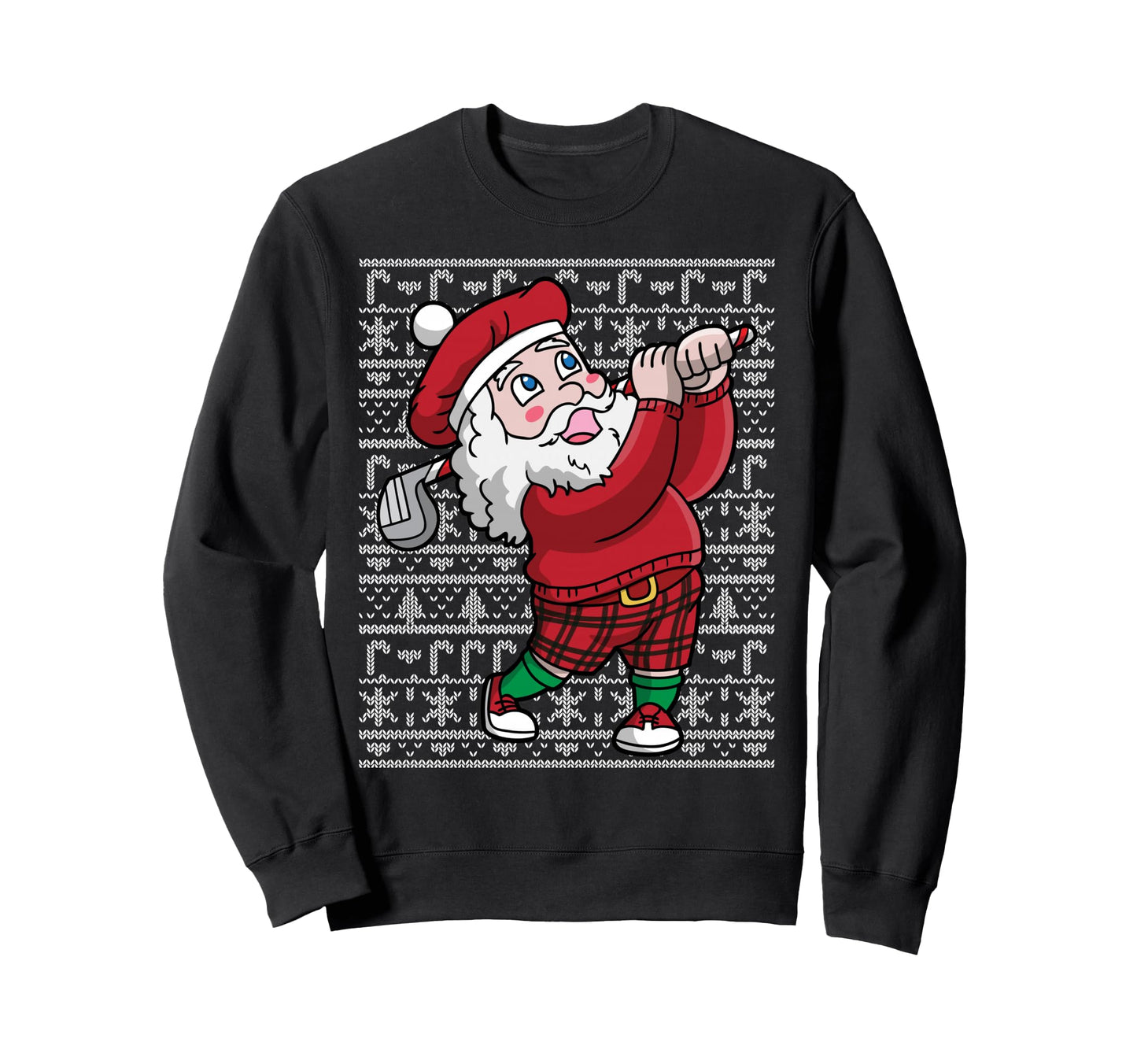 Golf Santa Claus Golfing Golfer Sweatshirt - Custom Art Print for Adults - T-Shirt, Sweatshirt, Hoodie