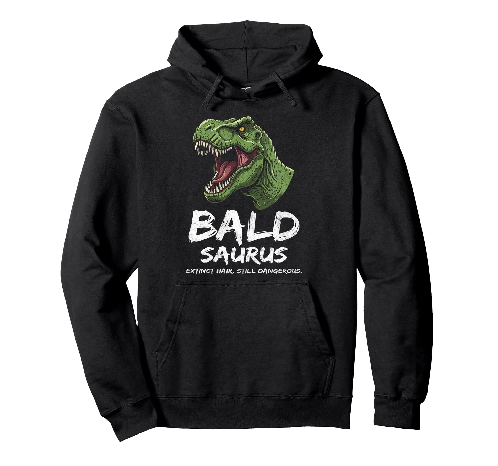 Bald Saurus Dinosaur T Rex Funny Dad Hoodie - Fun Novelty Design Men Women - T-Shirt, Sweatshirt, Hoodie