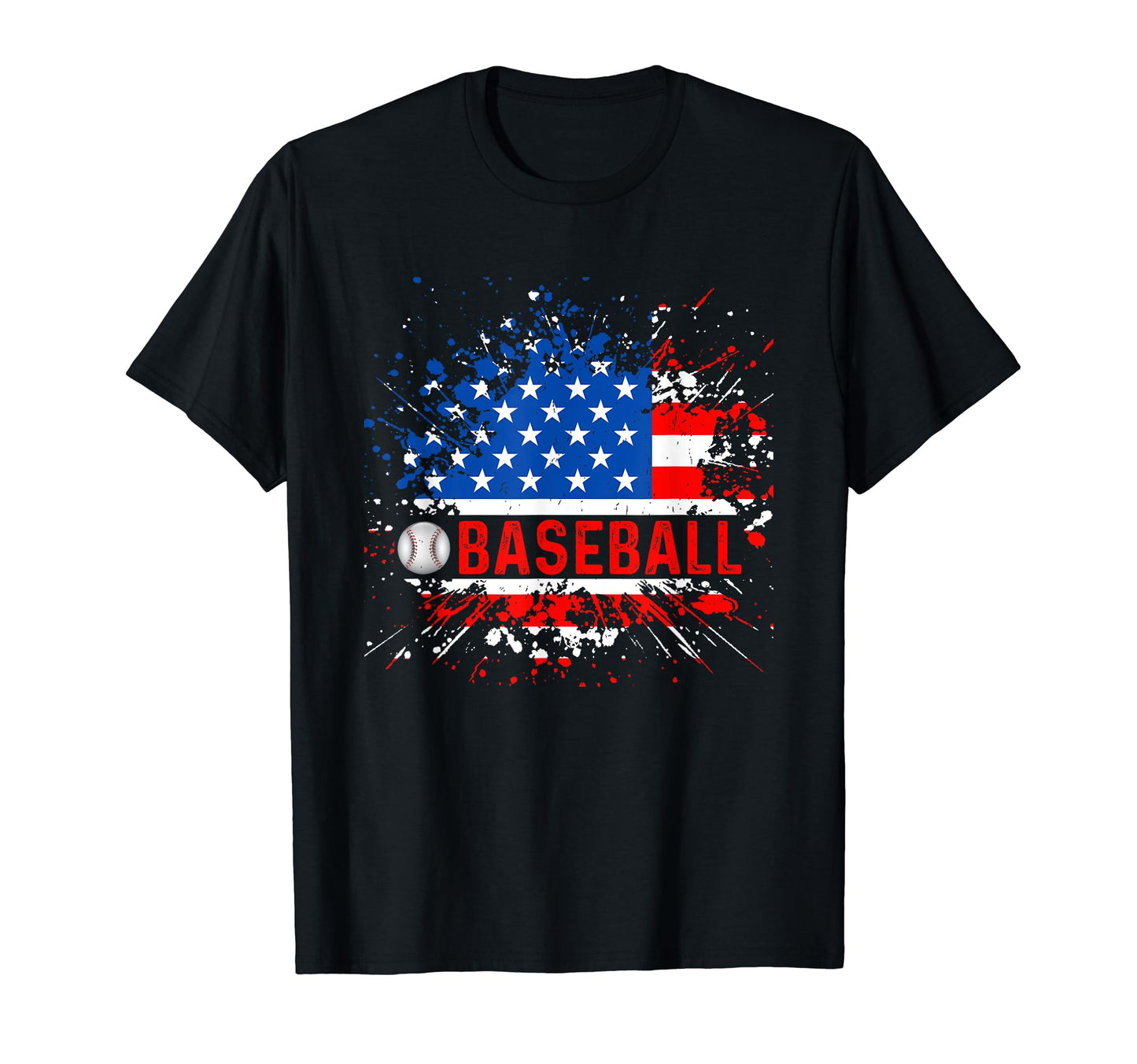 Baseball American Flag Baseball T-Shirt - Minimalist Print Men Women - T-Shirt, Sweatshirt, Hoodie