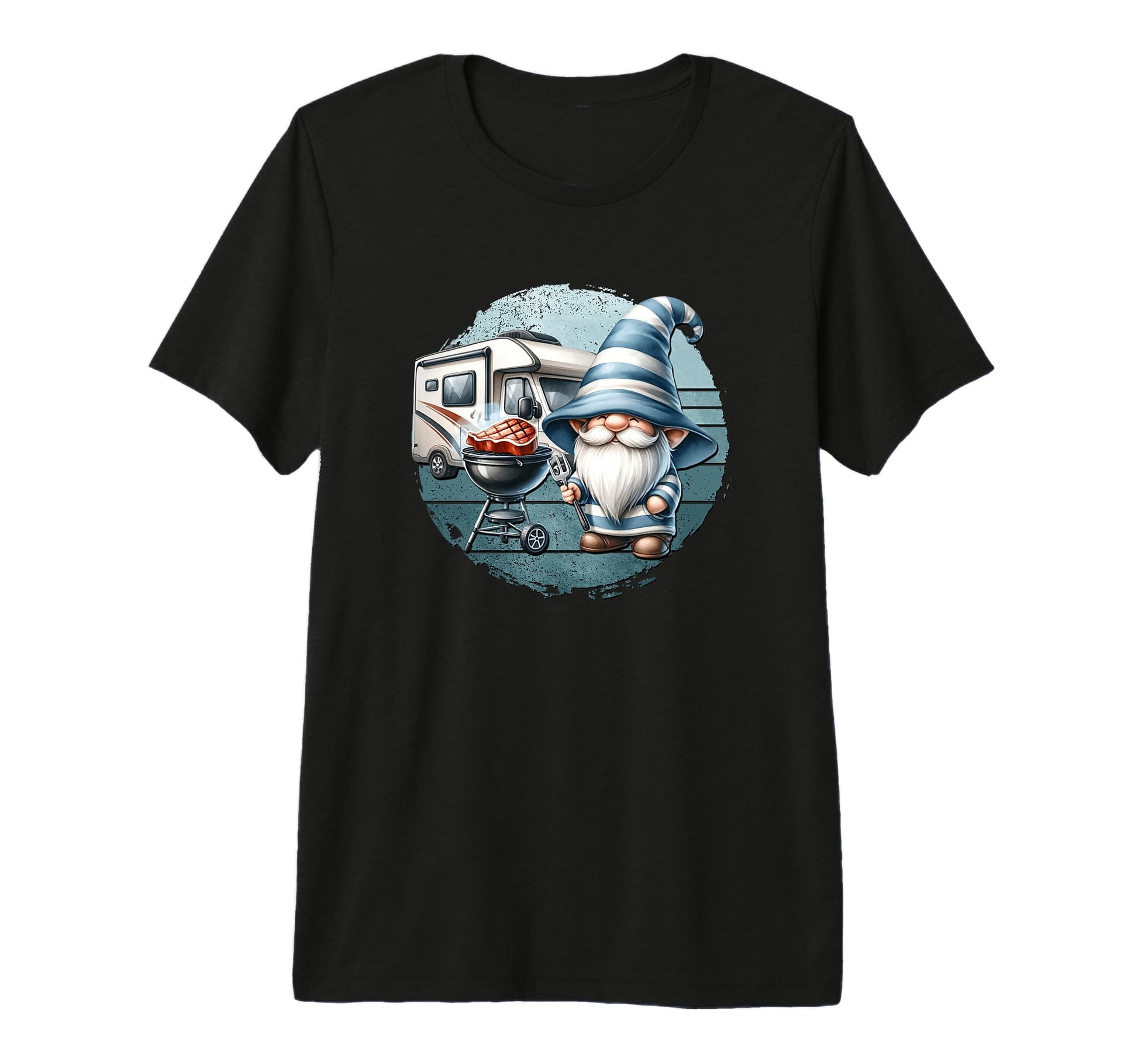 Camper Dad Grilling Gnome Fathers Day T-Shirt - Trendy Graphic for Adults - T-Shirt, Sweatshirt, Hoodie