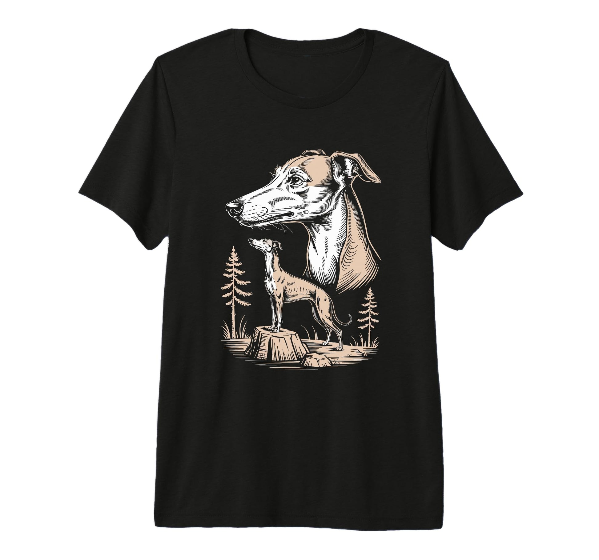 Mom Dad Greyhound Dog Owner Hiking T-Shirt - Custom Art Print Men Women - T-Shirt, Sweatshirt, Hoodie