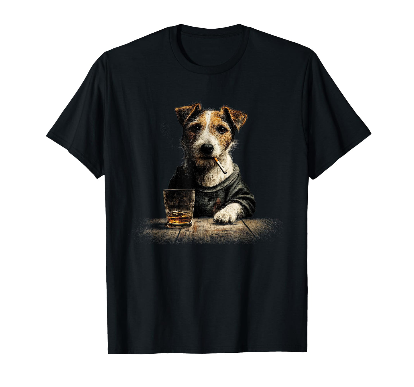 Smoking Jack Russell Funny Dog Fathers Day T-Shirt - Unique Graphic Unisex - T-Shirt, Sweatshirt, Hoodie