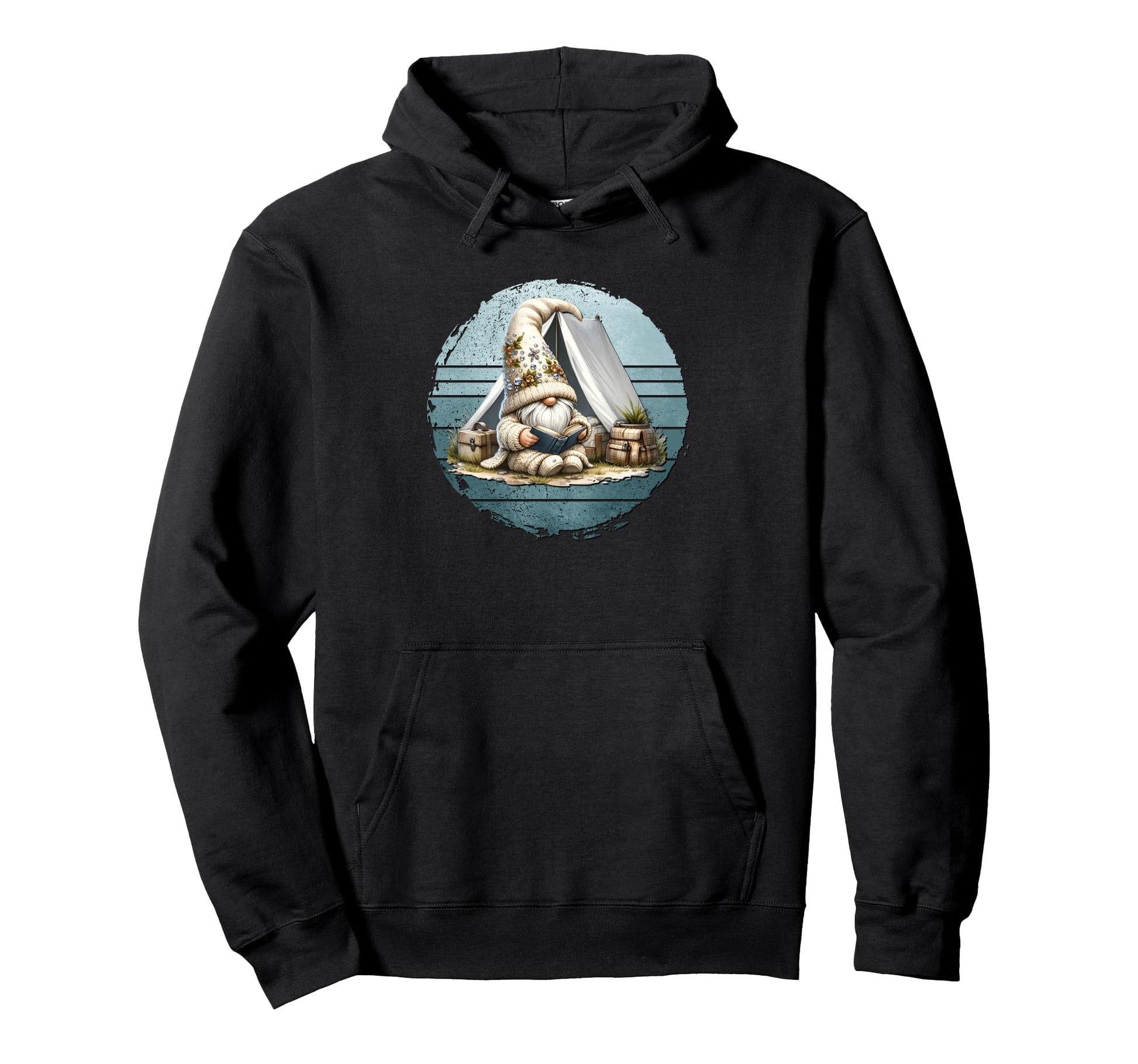 Camping Dad Gnome And Love Reading Books Hoodie - Graphic Print Unisex - T-Shirt, Sweatshirt, Hoodie
